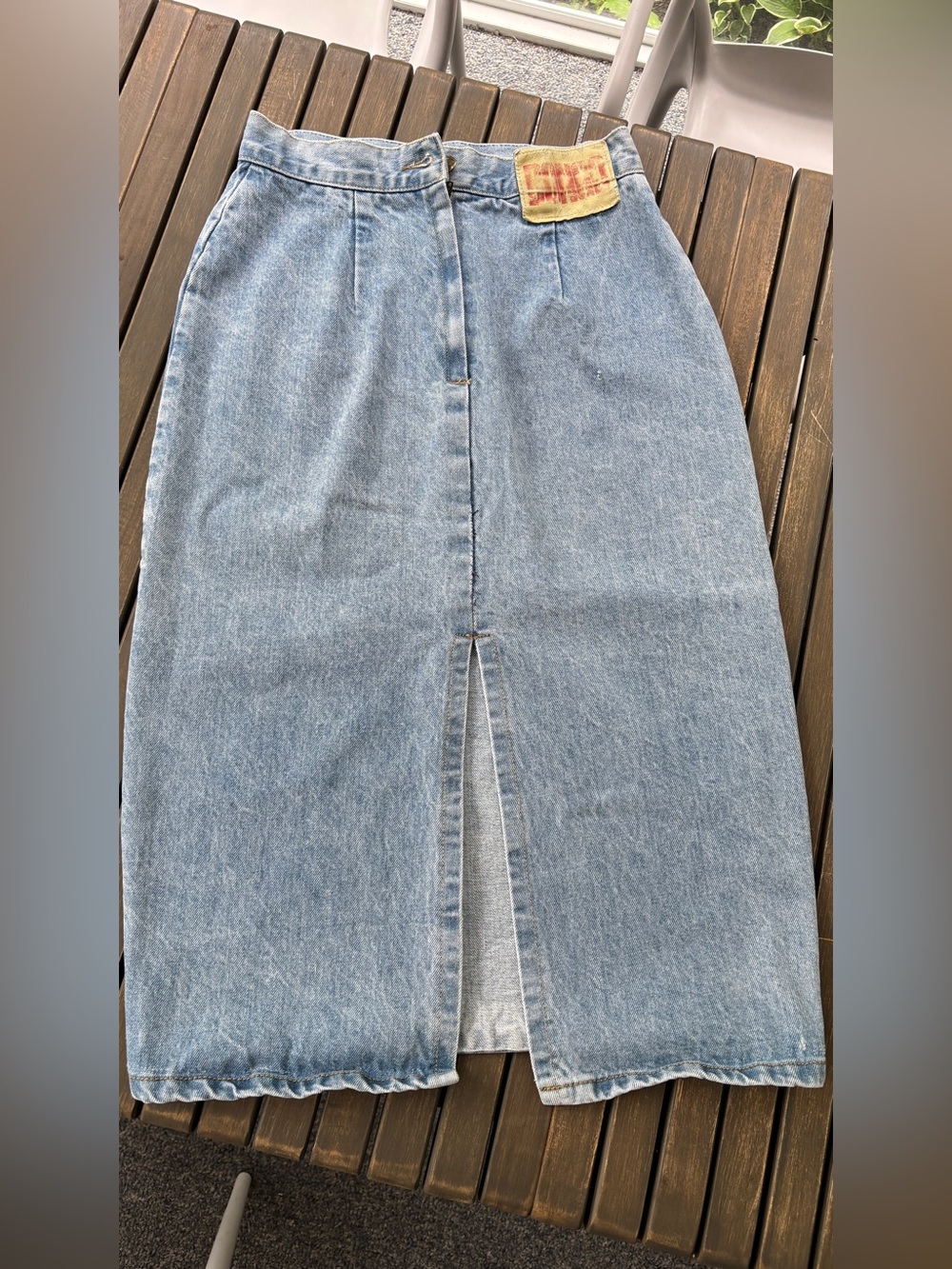 1980s BONGO Jean Skirt Acid Wash, size 7